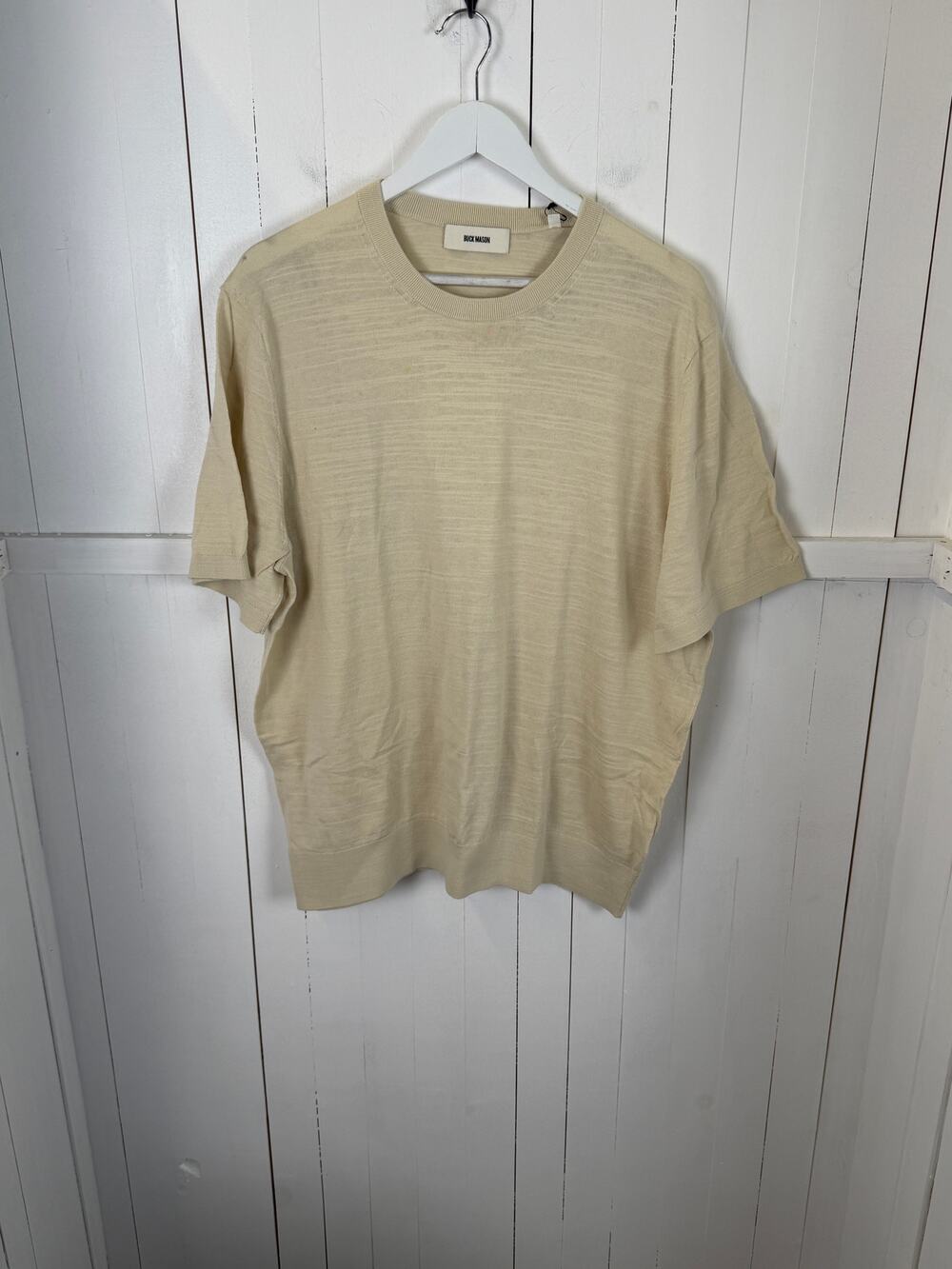 Buck Mason Tan Cotton T-Shirt Men's XL Pre-Owned
